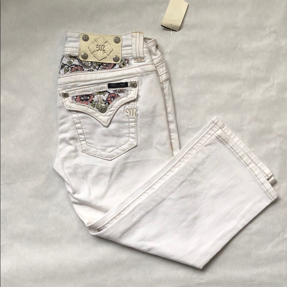 Miss Me White Cropped Denim Jeans